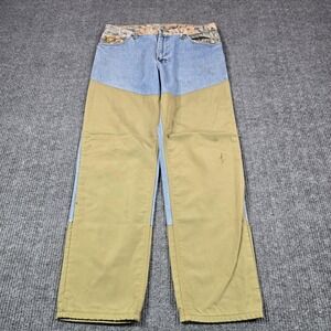 Diamond Cut Jeans Mens 36 Blue Two-Tone‎ Denim Camo Bird Hunting Brushguard
